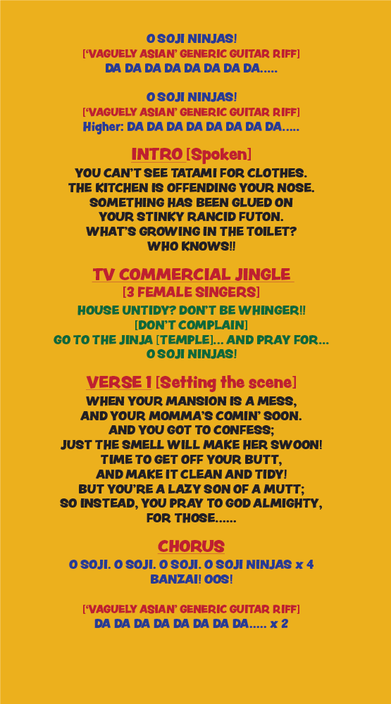 OSOJI NINJAS LYRICS INTRO AND VERSE 1
					